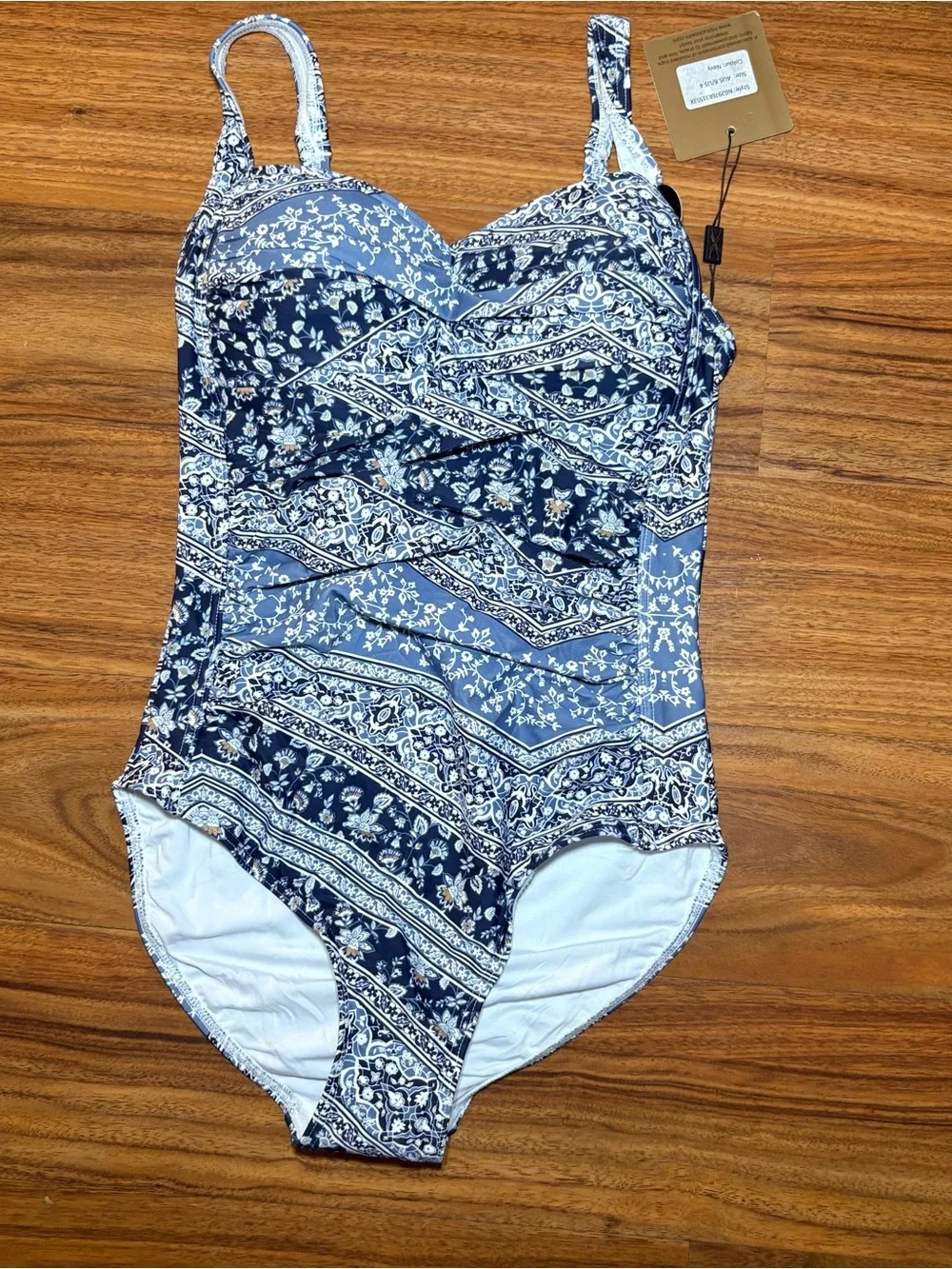 Nip Tuck Swim Navy Floral Paisley One Piece Swimsuit Multiple Sizes - Picture 1 of 6